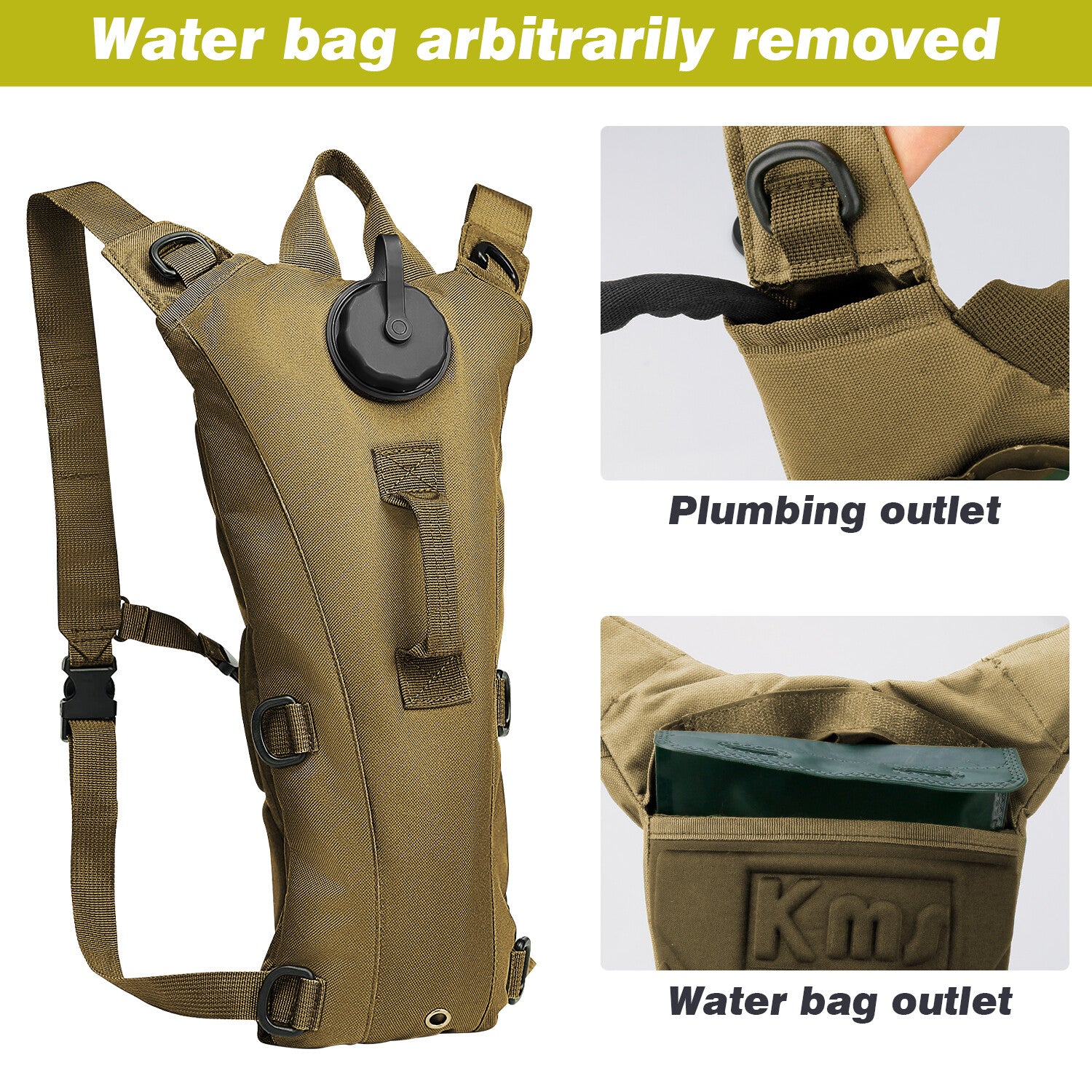 Cycling Hydration Bladder - 3L Leakproof Water Bag for Backpacks (BPA Free) USA