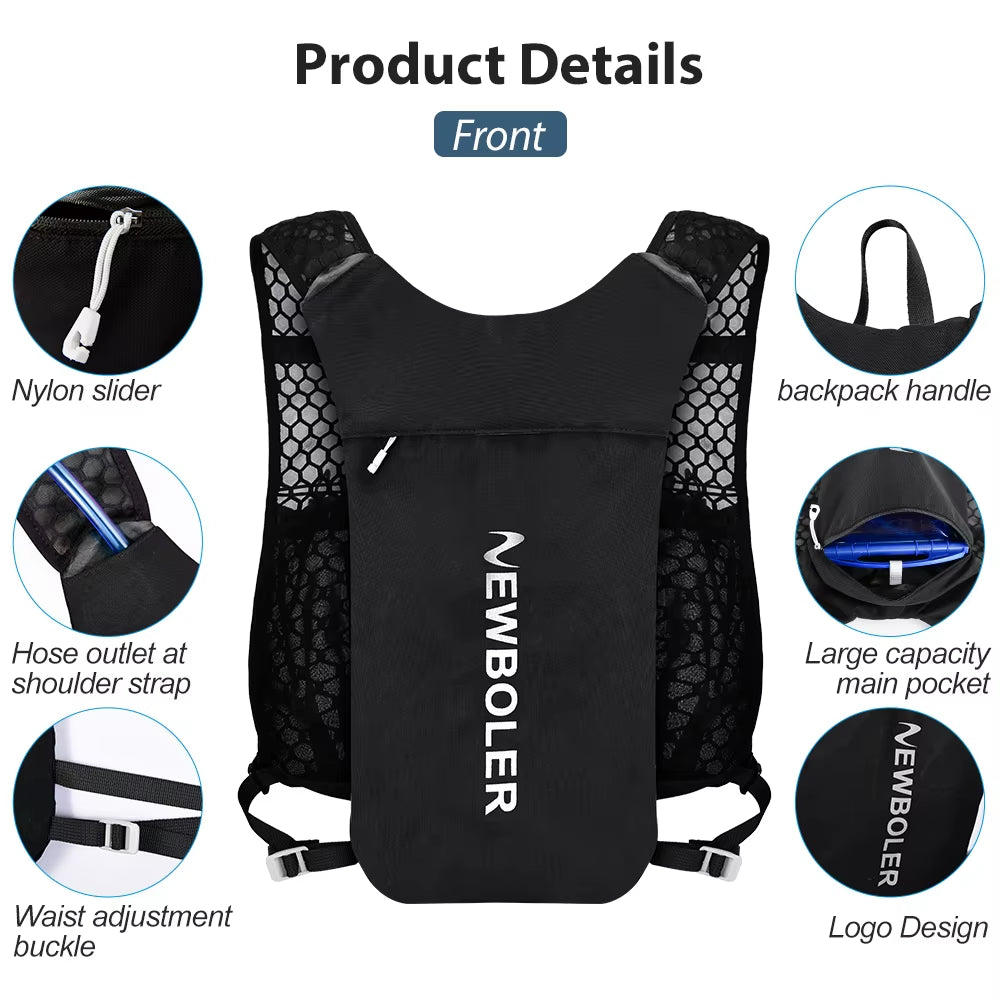 Breathable Hydration Vest Trail Running Backpacks Lightweight Cycling Run Jogging Marathon Backpack Riding Climbing Bag