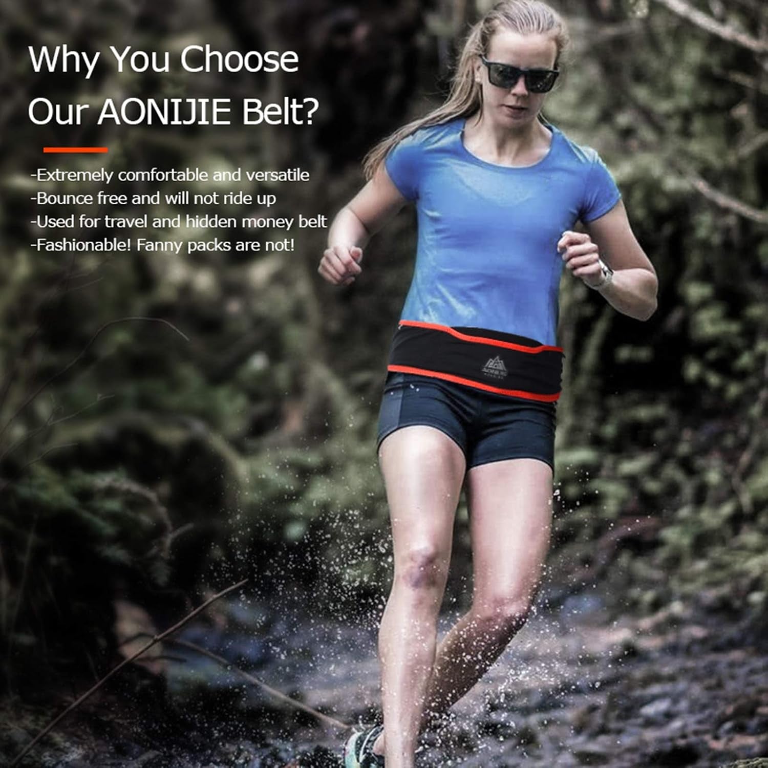 Hydration Belt Running Fanny Pack, with 250Ml Soft Water Bottle Flask Phone Holder for Trailing Running Climbing Jogging Cycling Workout Fitness 3 Colors (Black, S/M)