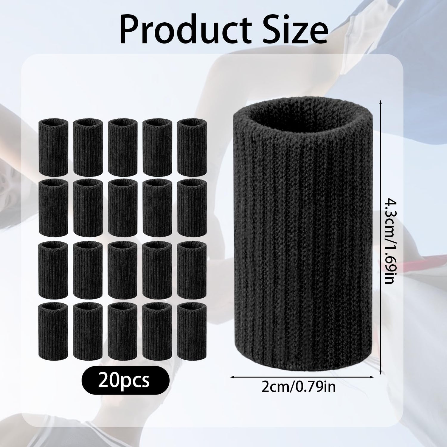 20 Pcs Breathable Finger Brace Elastic Sports Finger Compression Sleeves