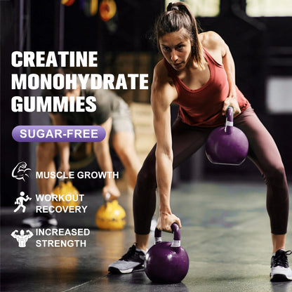 Creatine Monohydrate Gummies for Women &amp; Men, Boost Focus, Strength, and Endurance, Gluten-Free, Non-Gmo, 4 Grams of Creatine per Serving , 60 Gummies