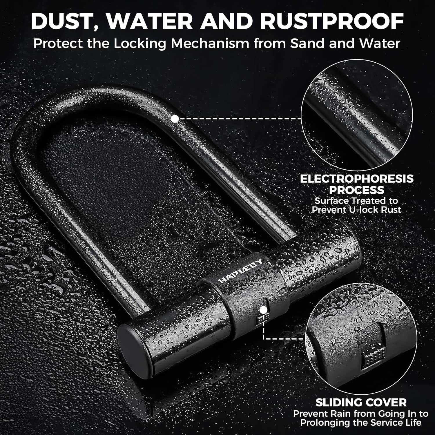 Premium Bike Lock Set with 2 Keys, Bike U-Lock with 6 Feet Thickened Solid Steel Cable, Heavy Duty anti Theft Bicycle U-Lock with Mounting Bracket for Road, Mountain, Folding Bike and Scooter