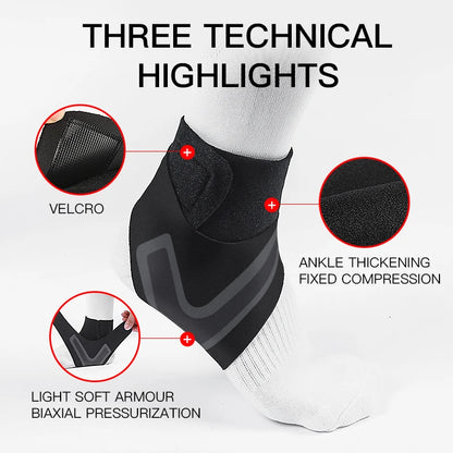 Sports Compression Ankle Support Brace Adjustable Elastic Pain Relief Strap Foot Sprain Breathable Fitness Safety Protector