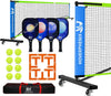 Portable Pickleball Net Set, 22FT Pickle Ball Net with Paddle Set of 4 | Regulation Size Net, Weather Resistant Steel Frame, Outdoor Pickleballs and Carry Bag, Easy Setup for Driveway, Backyard