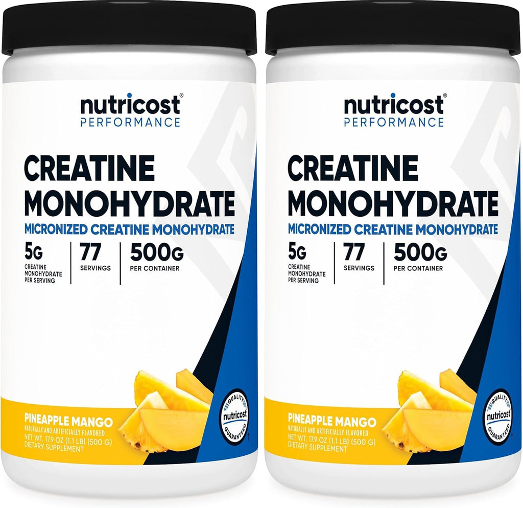 Creatine Monohydrate Powder (Pineapple Mango, 500 Gram) - Micronized Creatine Supplement - Vegan, Non-Gmo, Gluten Free (Pack of 2)