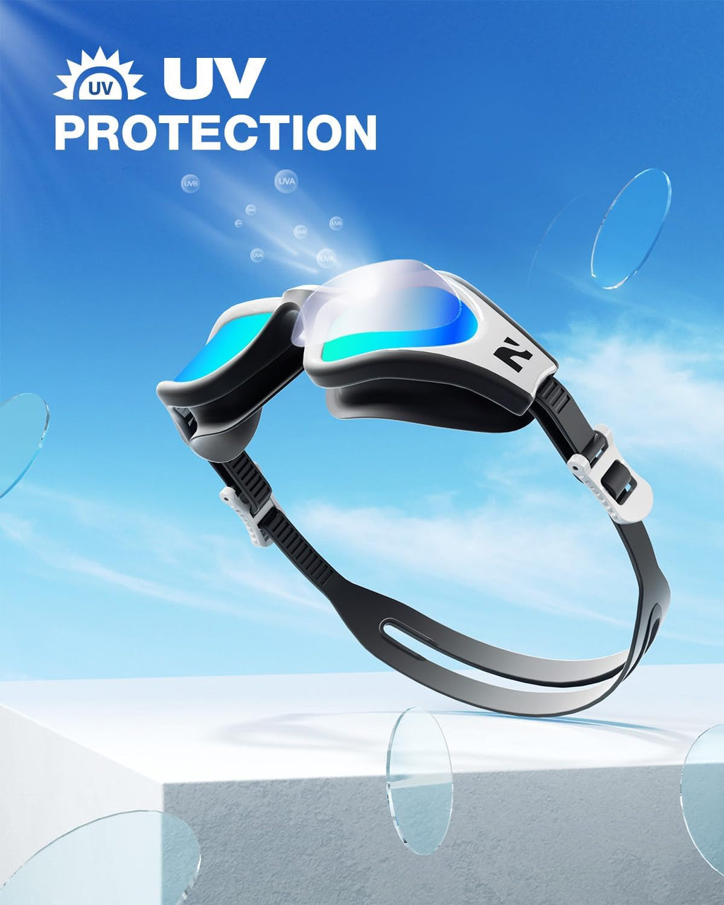 Swim Goggles Adult, G1 Air Unisex No Leak Anti-Fog with Swim Cap | UV400 Protection, Wide Panoramic View, Soft Silicone Gasket