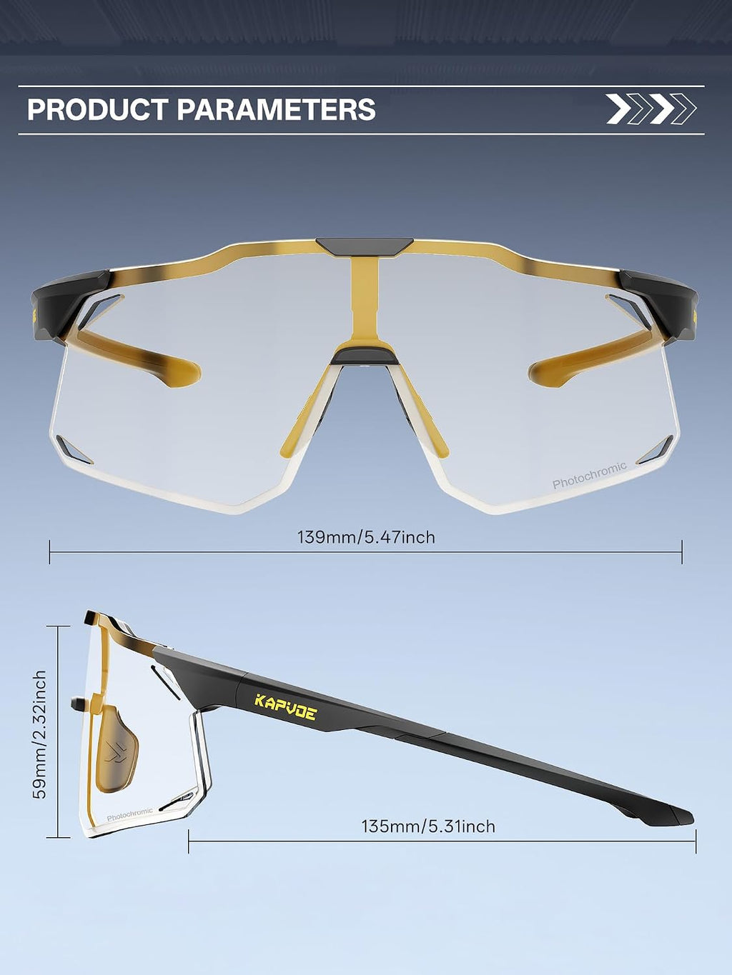 Photochromic Cycling Glasses Clear Mountain Bike Sports Sunglasses Men Women Transition MTB Triathlon K347