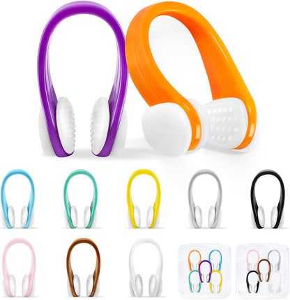 Swimming Nose Clip - 10 Packs Silicone Swim Nose Plugs for Kids (Age 7+) and Adu