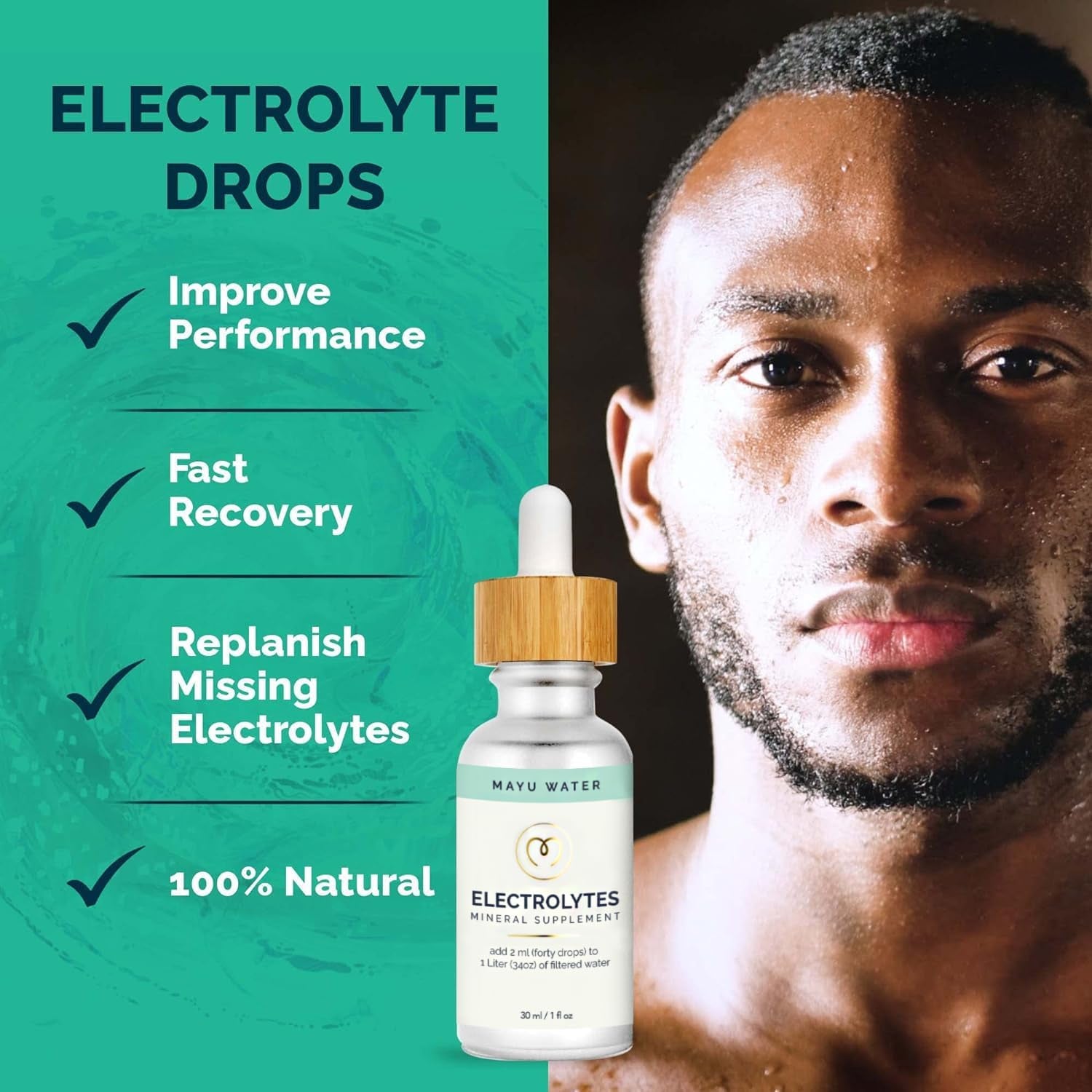Concentrated Electrolyte Drops, 1 Bottle, Vital Electrolytes & Hydration, 494Mg of Electrolytes per Serving, 80 Trace Minerals, Third-Party Tested, Exceeds EU Standards, No Additives - 1 Oz