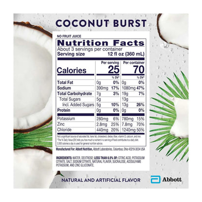 (6 Pack)  Electrolyte Drink, Coconut Burst, 1 Liter