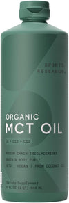 Sports Research® Organic Coconut MCT Oil 32Oz, Unflavored | Brain & Body Fuel | Great in Keto Coffee & Protein Shakes | Vegan, Keto, Non-Gmo - 63 Servings