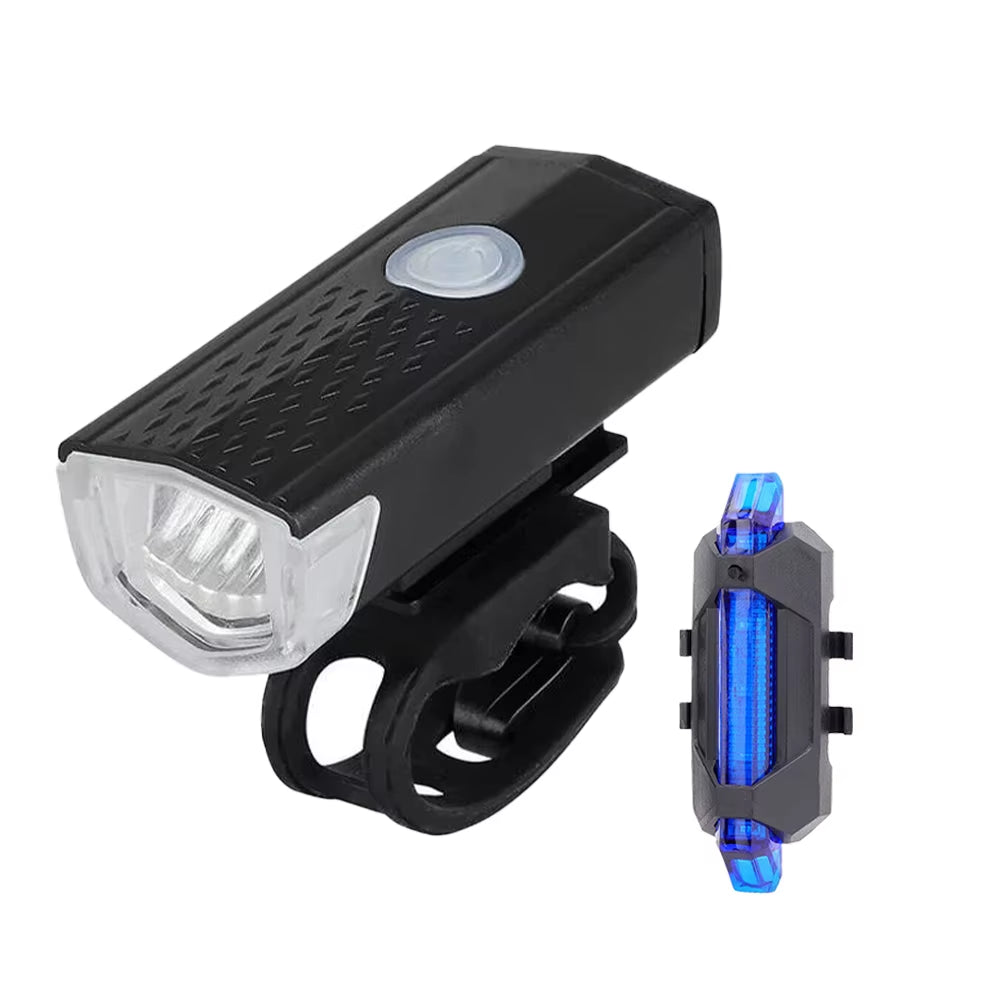 MTB Bike Lights Set USB LED Rechargeable Waterproof Mountain Bike Headlight Bicycle Light Front Warning Cycling Accessorie