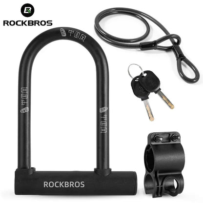 Chinese Style Bicycle Locks U Shape Electric Scooter Padlock Anti-Theft Bike Lock Cable Set MTB Road Bike Accessories