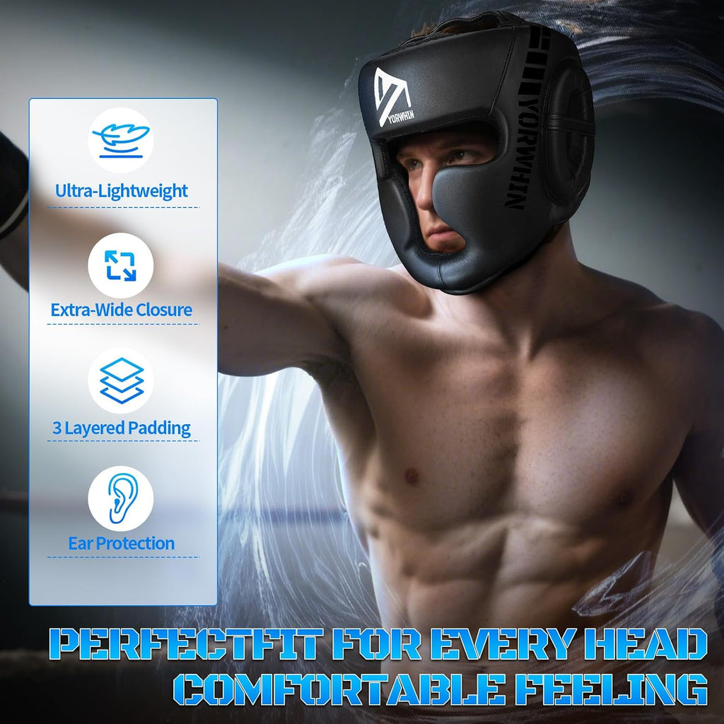 Boxing Headgear for Kids Youth, Boxing Head Sparring Gear MMA Headgear | Boxing Head Gear Training Sparring Safety Head Guard for Kickboxing, Sparring, Karate, Taekwondo, Muay Thai Training Helmet