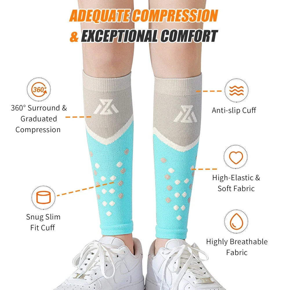 1Pair Calf Compression Sleeves for Men Women - Leg Compression Sleeve-Footless Compression Socks for Shin Splint &amp;Varicose Vein