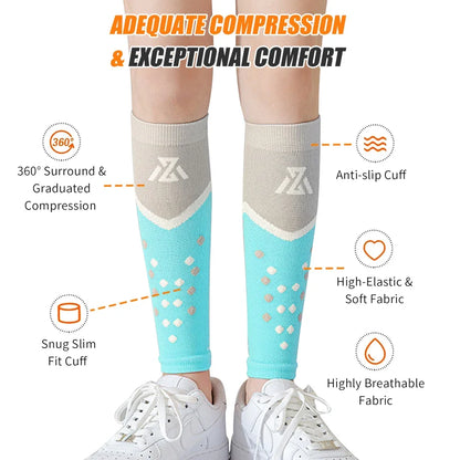 1Pair Calf Compression Sleeves for Men Women - Leg Compression Sleeve-Footless Compression Socks for Shin Splint &amp;Varicose Vein