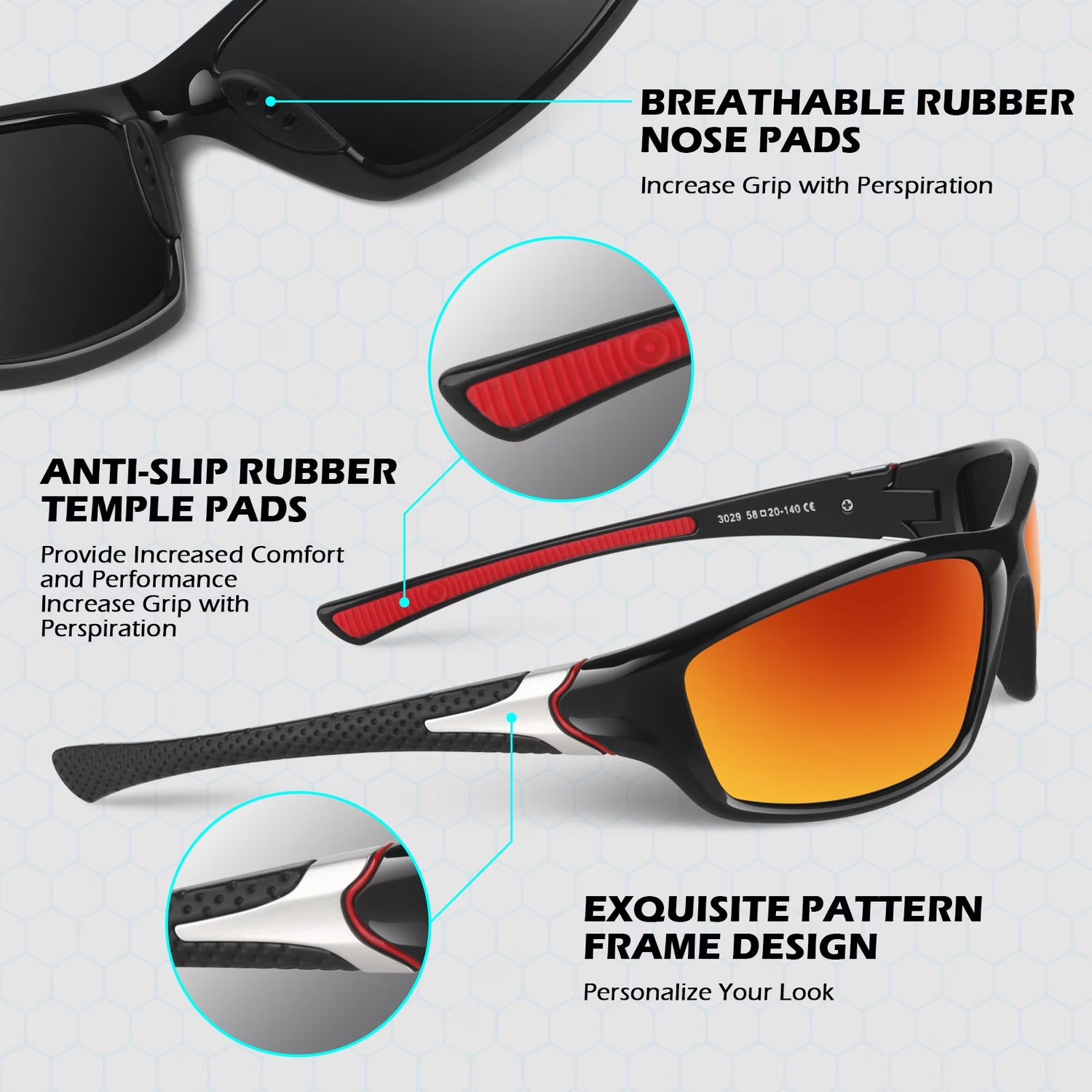 Polarized Sports Sunglasses for Men Women, Fishing Driving Outdoor Shades