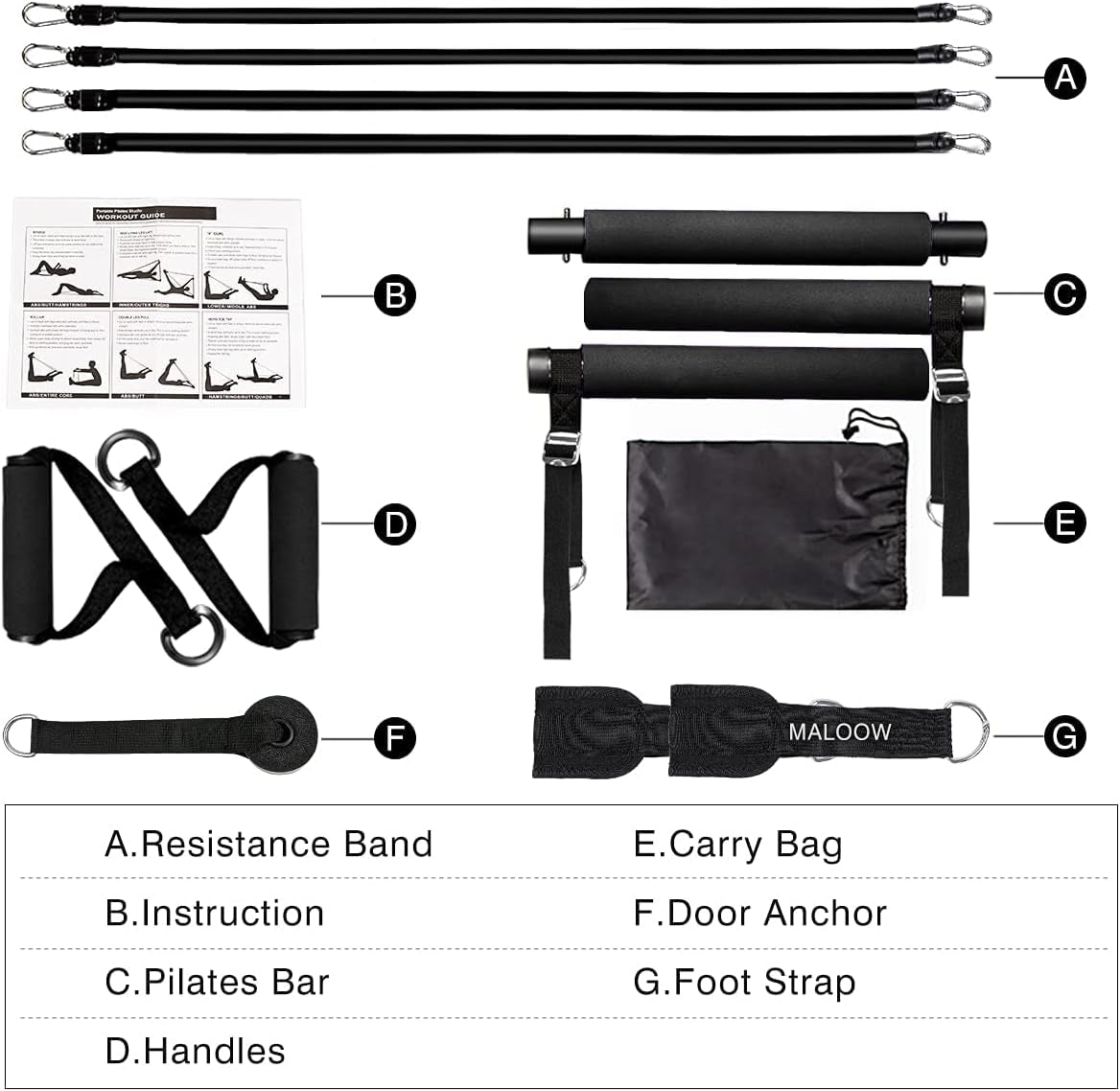 Adjustable Pilates Bar Kit with Resistance Bands,Portable Yoga Exercise Sticks&amp;2 Sets Stackable Resistance Bands for Toning Muscle,Legs,Butt.Stretched Fusion Pilates Home Gym,Full Body Workout