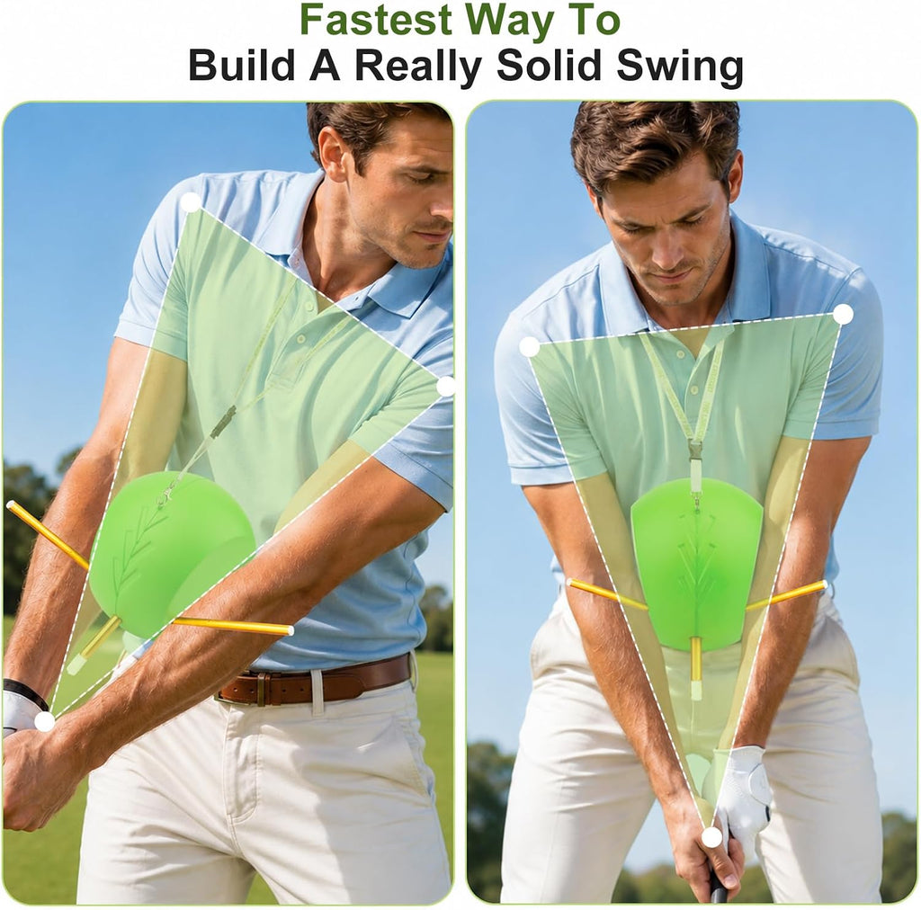 Upgraded the Connector Golf Training Aid,Simple and Effective Training Tool,Golf Swing Trainer for Posture Correction Practice,Golf Training Aids Helps Train Proper Swing Mechanics,Arm Structure | Foldable Model,Lanyard