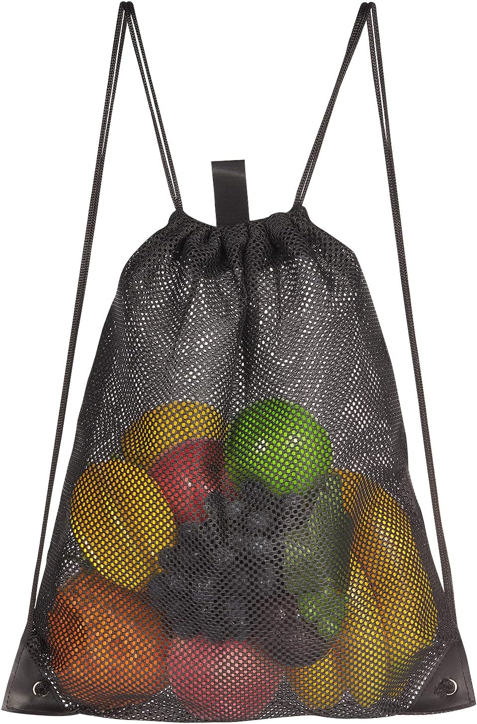 2-PACK Mesh Drawstring Bag, Mesh String Bag for Gym Laundry Seashell and Beach F