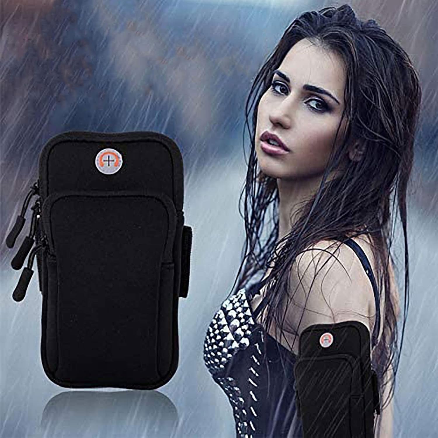 Phone Holder for Running Armband Iphone 17 16 16E 15 14 13 12 11 Pro Max XS XR plus Mini Galaxy Ultra S26 S25 S24 S23 S22 S21 Note 20 10 Pouch Bag, Arm Band Sleeve Fit Sport Gym Hiking Black