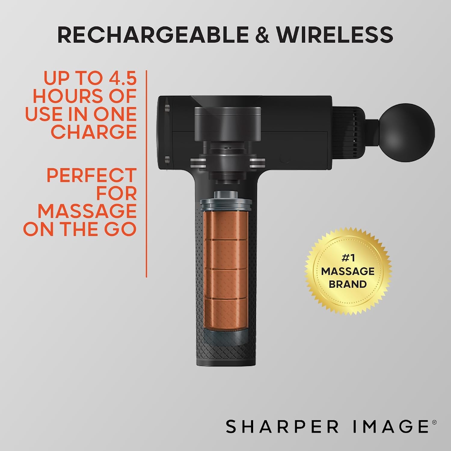 Powerboost Deep Tissue Percussion Massage Gun [2026 Version] - Handheld Massager| 6 Speeds| 5 Attachments| Carrying Case| Full Body Muscle Recovery & Pain Relief| Gift for Men & Women