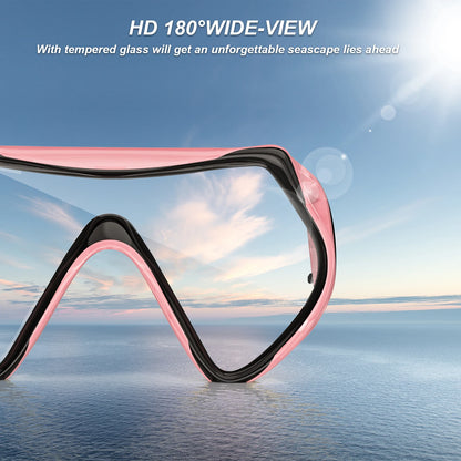 Diving Snorkeling Mask Set for Kids Swimming Mask Child Free Diving Snorkel Mask Anti-Fog Swim Goggles with Nose Cover Big Frame