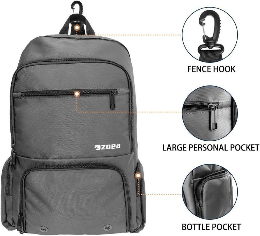 Tennis Bag Tennis Backpack Pickleball Bag Tennis Bags for Men Black with a Ventilated Shoes Compartment and 2 Extra Drawstring Bags (Grey)