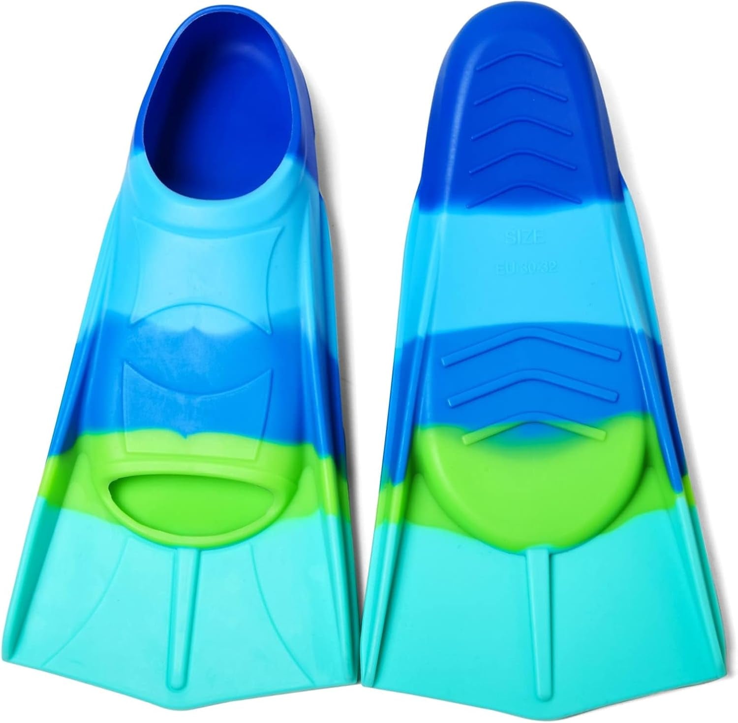 Kids Swim Fins Youth Short Blade Swimming Training Flippers | Snorkeling Diving Travel Size Fins for Children Girls Boys Beginners,Lap Swimming,Comfortable Silicone Flippers with Mesh Bag