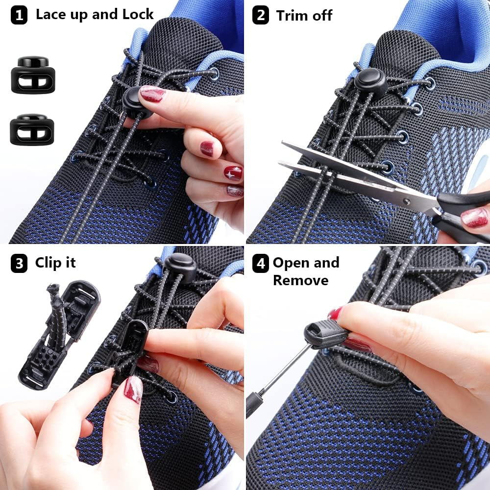 Elastic Shoe Laces, No Tie Shoe Laces for All Ages, One Size Fit All | Comfortable for Men, Women, Seniors