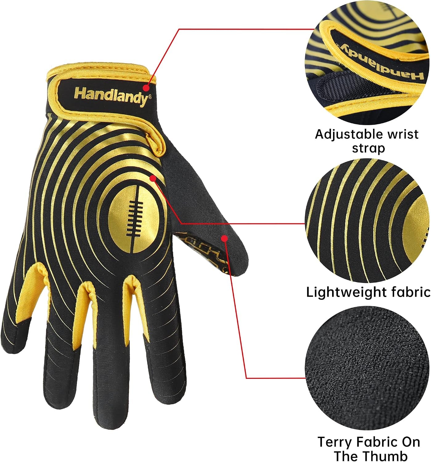 Football Gloves Men, Sticky Wide Receiver Grip Gloves, Hot Pink Stretch Fit Football Gloves Adult