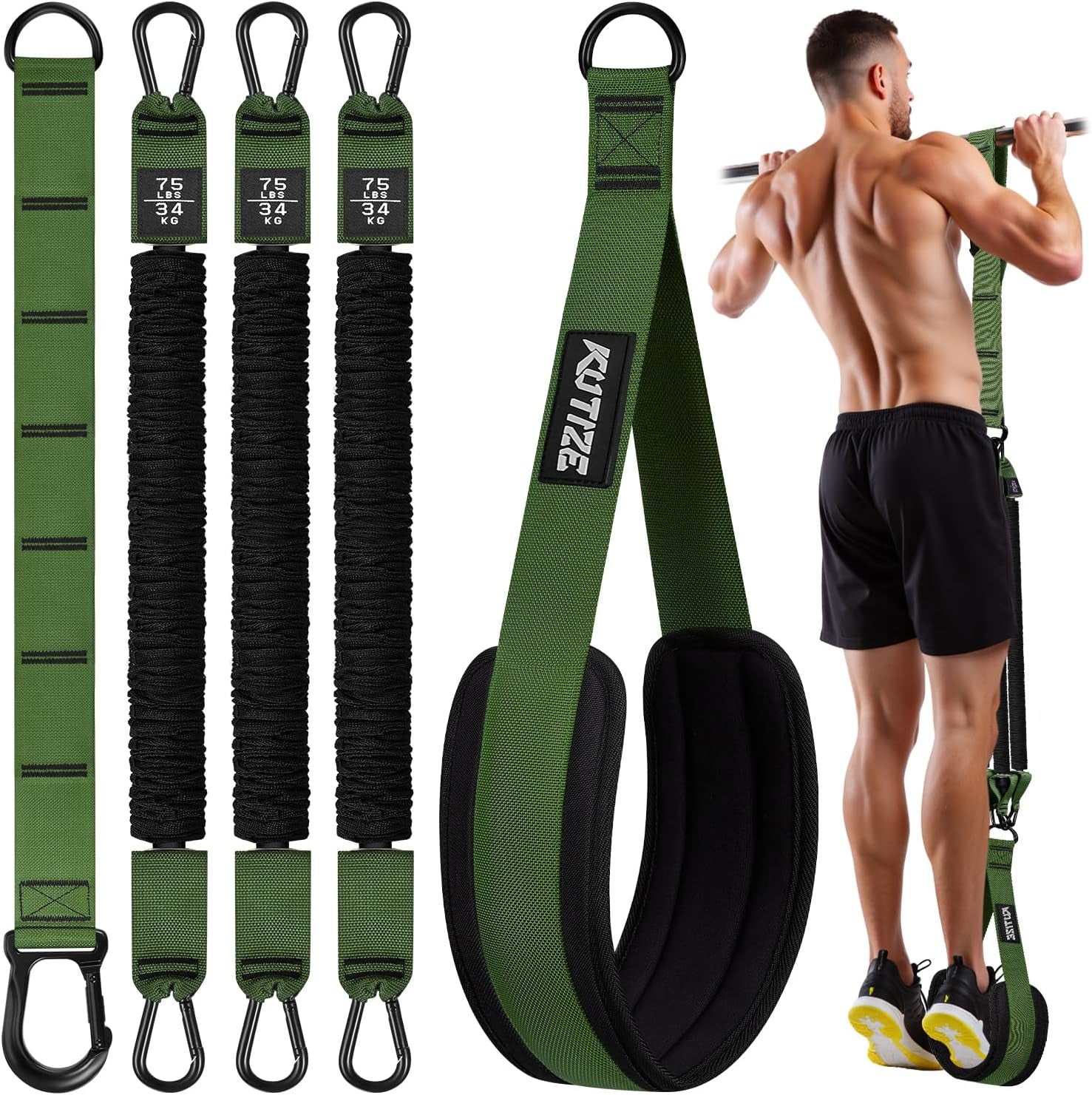 Pull up Assistance Bands, Pull up Bar Resistance Bands, Pull up Bands for Enhanced Strength Training, Muscle Training, 3 Heavy-Duty Adjustable Pull up Assist Strap & Comfortable Foot Strap