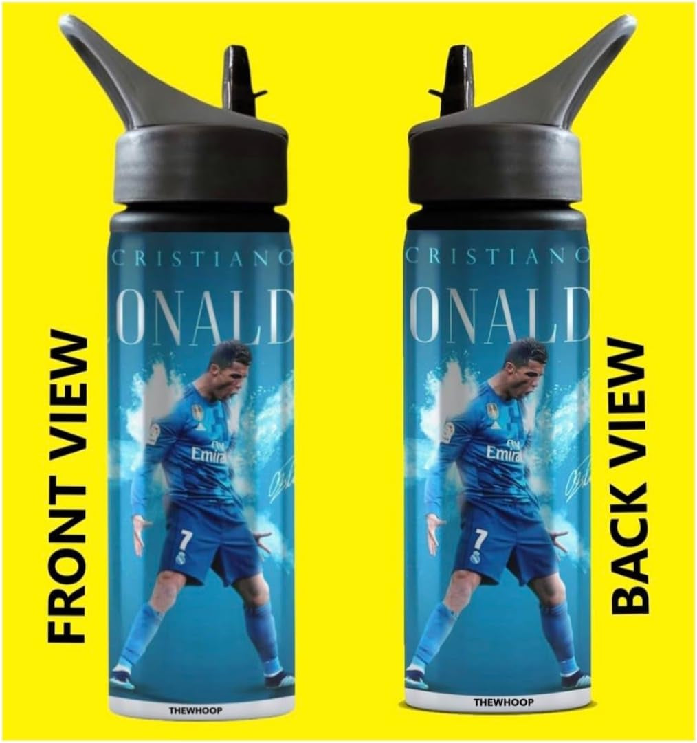 CR 07 Ronaldo Printed Aluminium Sipper Bottle 650Ml with Keychain | Premium Gift Item