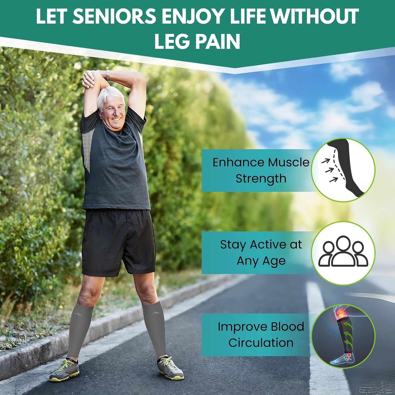Compression Calf Sleeves (20-30Mmhg) for Men & Women Perfect Option to Compression Socks for Running Travel Nursing
