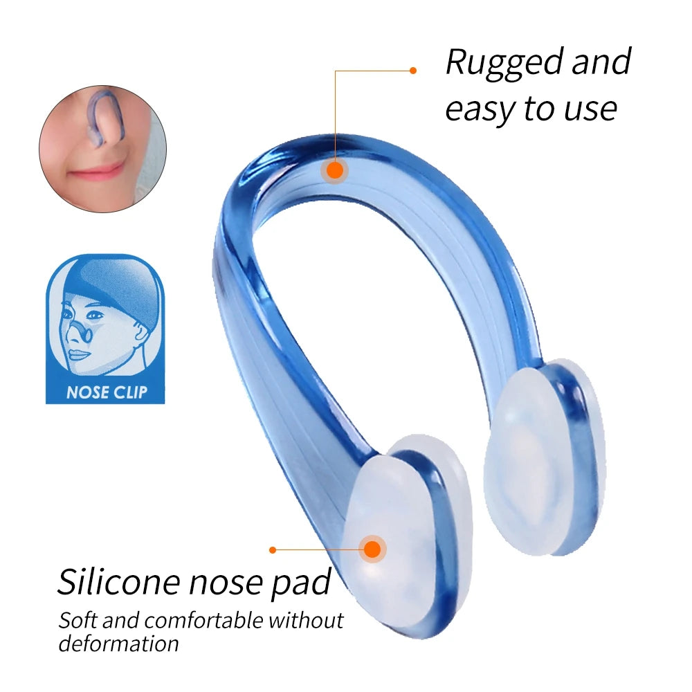 1PC Swimming Nose Clip Earplugs Suit Swim Earplugs Small Size for Adult Children Waterproof Soft Silicone Nose Clip