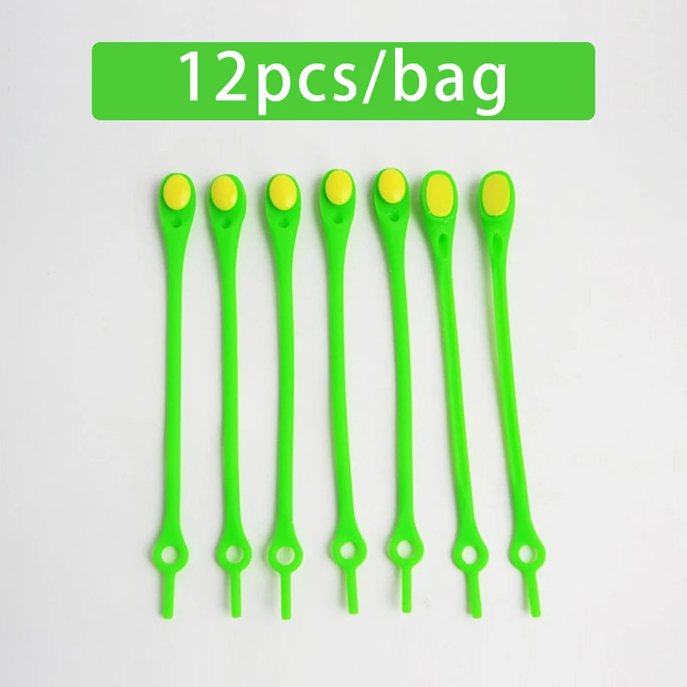 12Pcs Stretch Silicone Shoelaces No Tie Shoe Laces Elastic Laces Sneakers Adults Kids Lazy Shoelace for Shoes Rubber Zapatillas