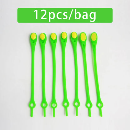 12Pcs Stretch Silicone Shoelaces No Tie Shoe Laces Elastic Laces Sneakers Adults Kids Lazy Shoelace for Shoes Rubber Zapatillas