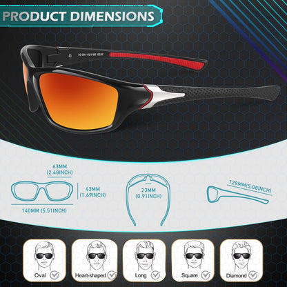 Polarized Sports Sunglasses for Men Women, Fishing Driving Outdoor Shades