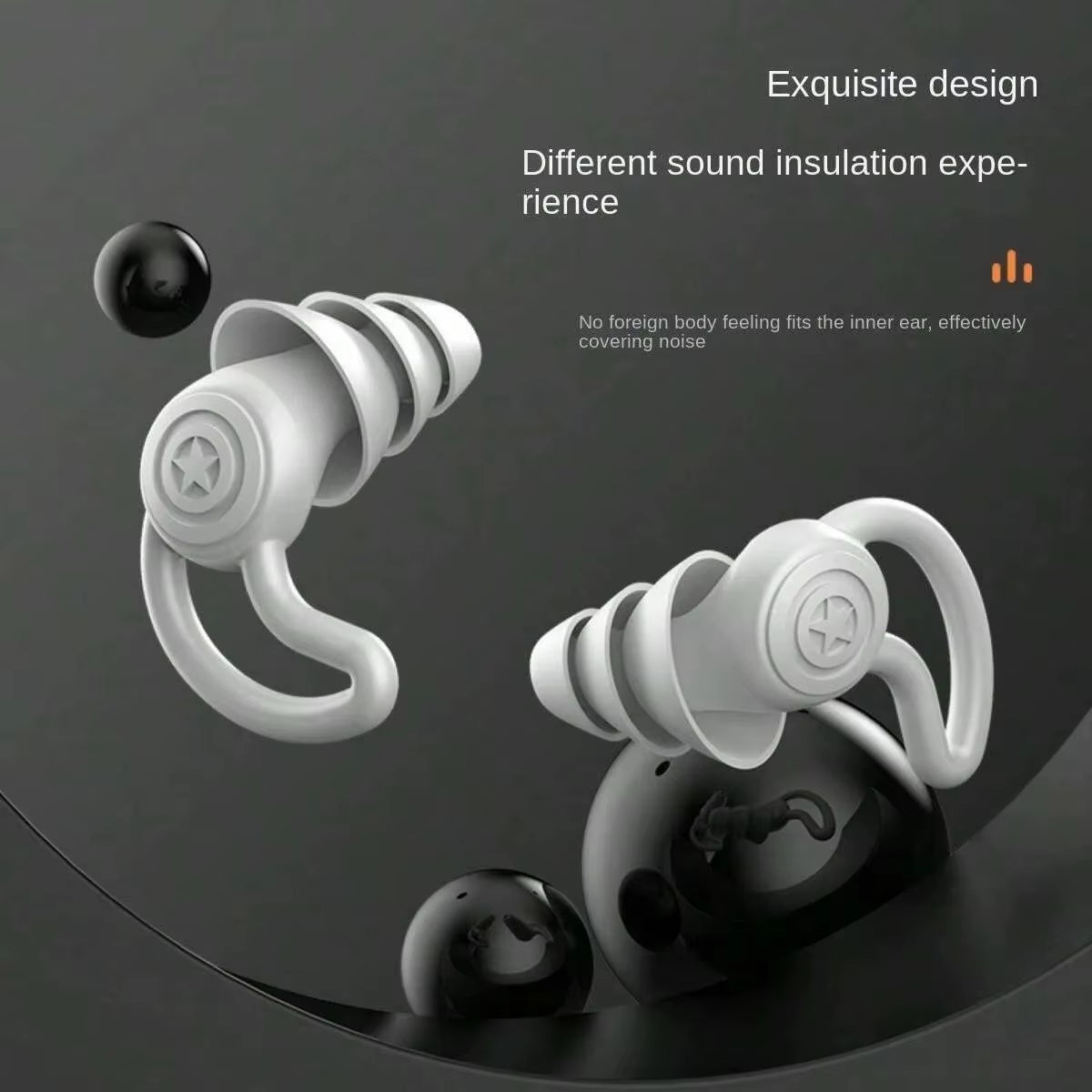 HUAK 3 Layer Silicone Ear Plugs for Noise Reduction Reusable Ear Plugs for Sleeping, Swimming, Studying, Concerts, Noise Hearing