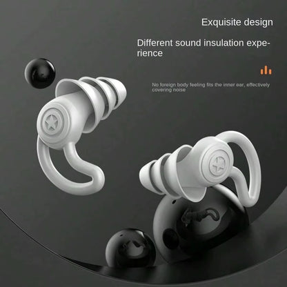 HUAK 3 Layer Silicone Ear Plugs for Noise Reduction Reusable Ear Plugs for Sleeping, Swimming, Studying, Concerts, Noise Hearing
