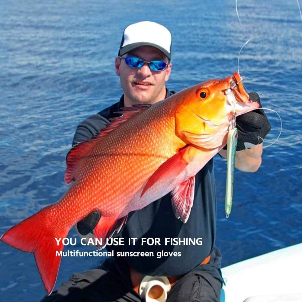 Unisex UV Protective Fingerless Gloves UPF 50+ Sun Glove for Outdoor Fishing Cycling Hiking Driving Kayaking