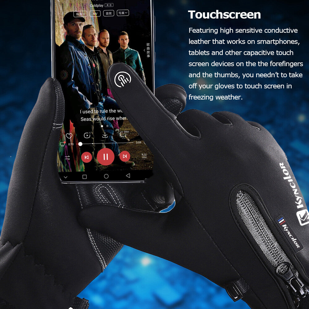 Winter Cycling Gloves Touch Screen Windproof Warm Anti-Slip Gloves for Men Women