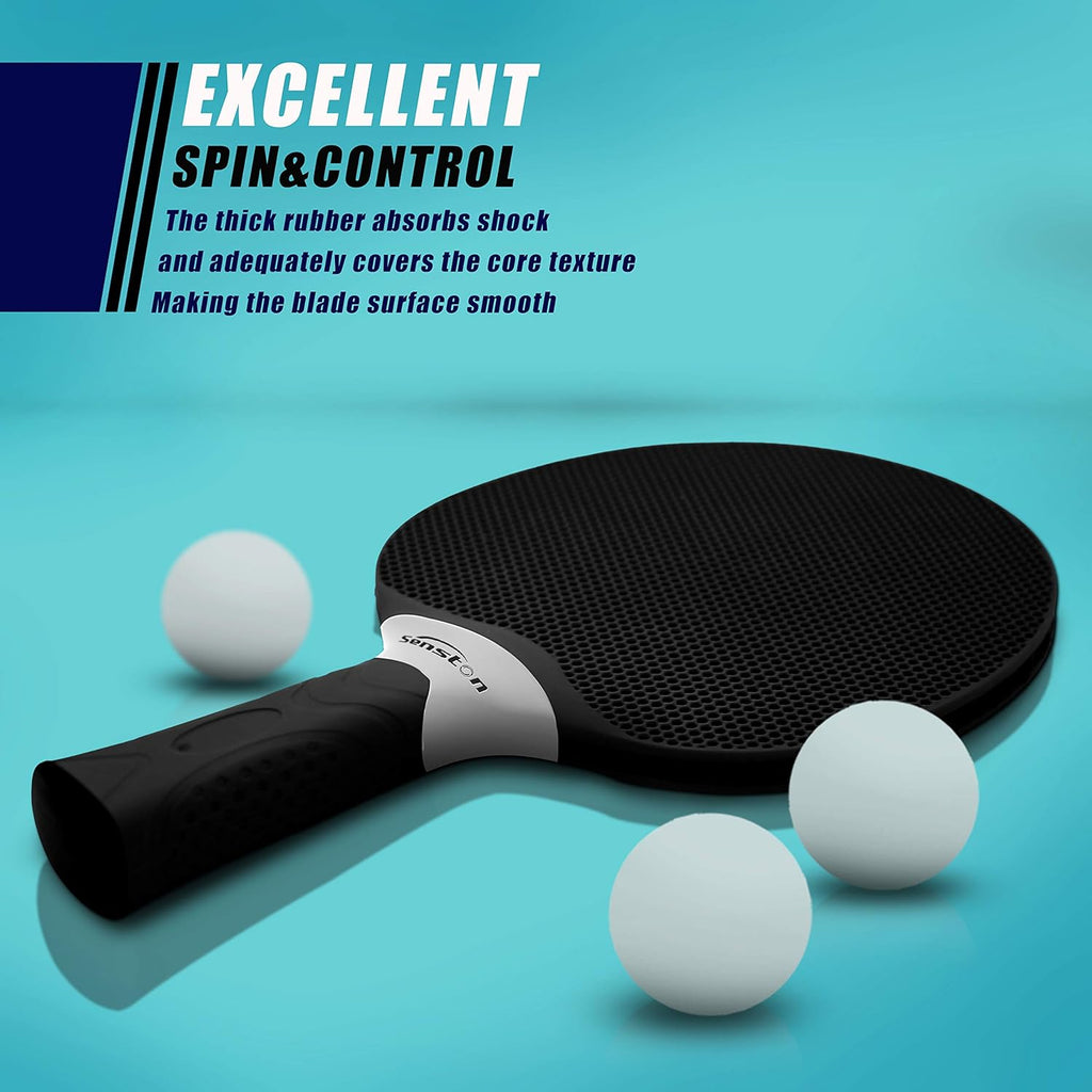 Table Tennis Rackets Set,Professional Ping Pong Paddle Set for 4 Players, Composite Rubber Table Tennis Paddles, Indoor or Outdoor Games.
