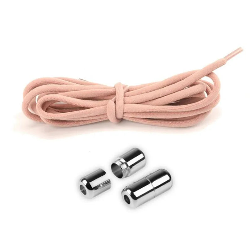 New Version Elastic No Tie Shoelaces Metal Lock Shoe Laces for Kids Adult Sneakers Quick Shoelaces Semicircle Shoestrings