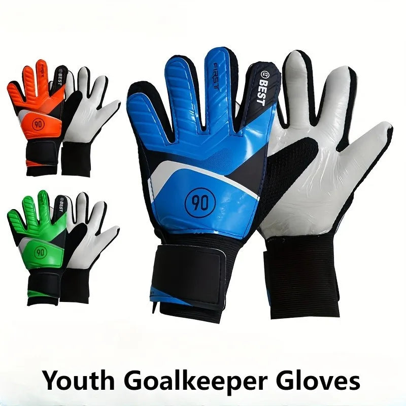 1 Pair Goalkeeper Gloves - Wear-Resistant Latex, Anti-Slip Soccer Goalie Gloves for Training &amp; Matches, Football Training Equipm