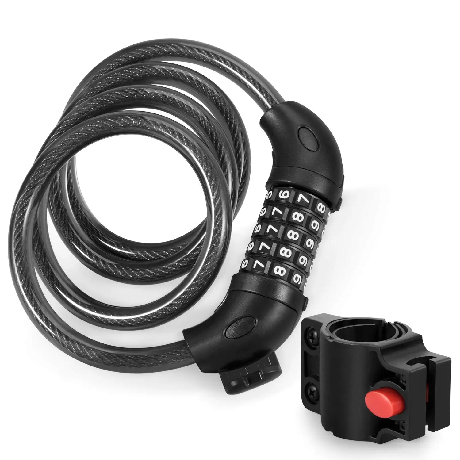 DOMEN Bicycle Heavy Duty Lock Anti-Theft 5 Digit Password Lock Bike Portable Security Steel Chain Lock Motorcycle Ring Lock
