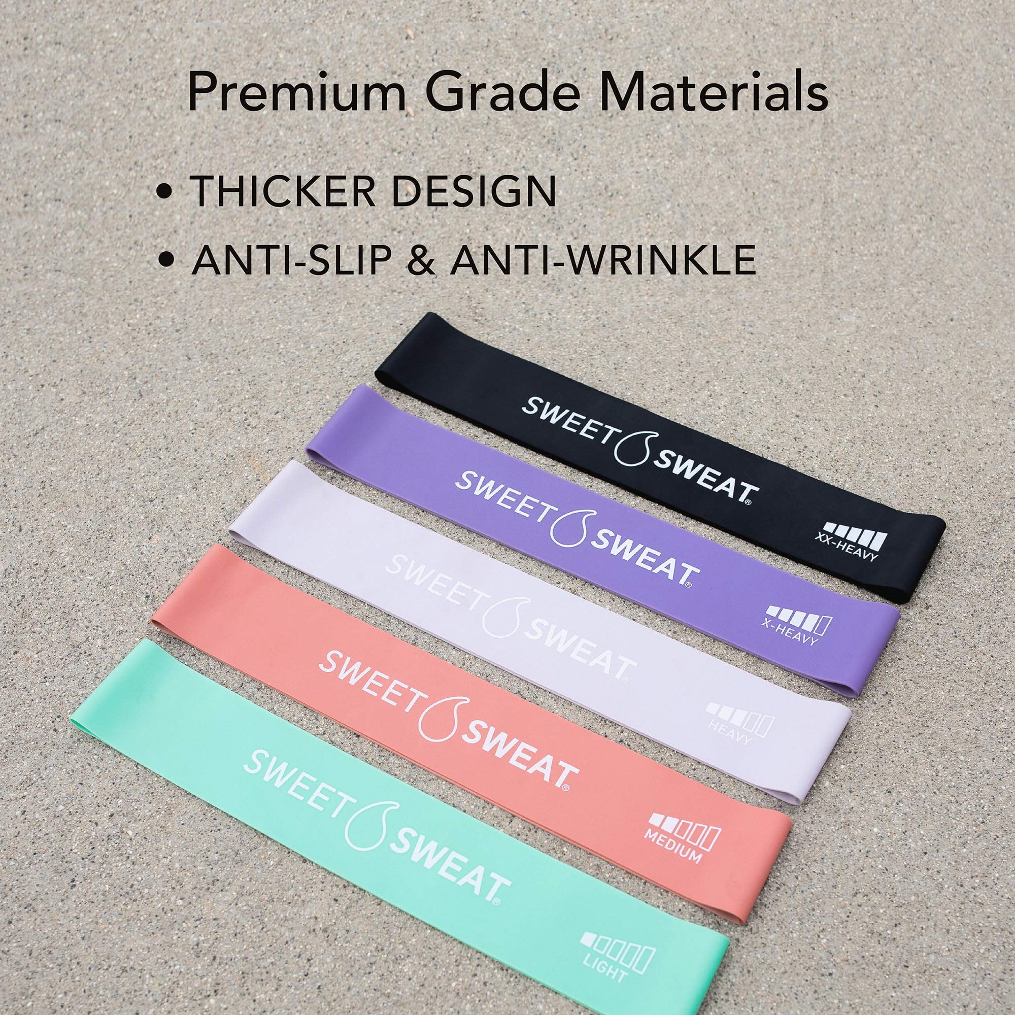 Sweet Sweat Mini Loop Resistance Bands - 5 Levels of Resistance