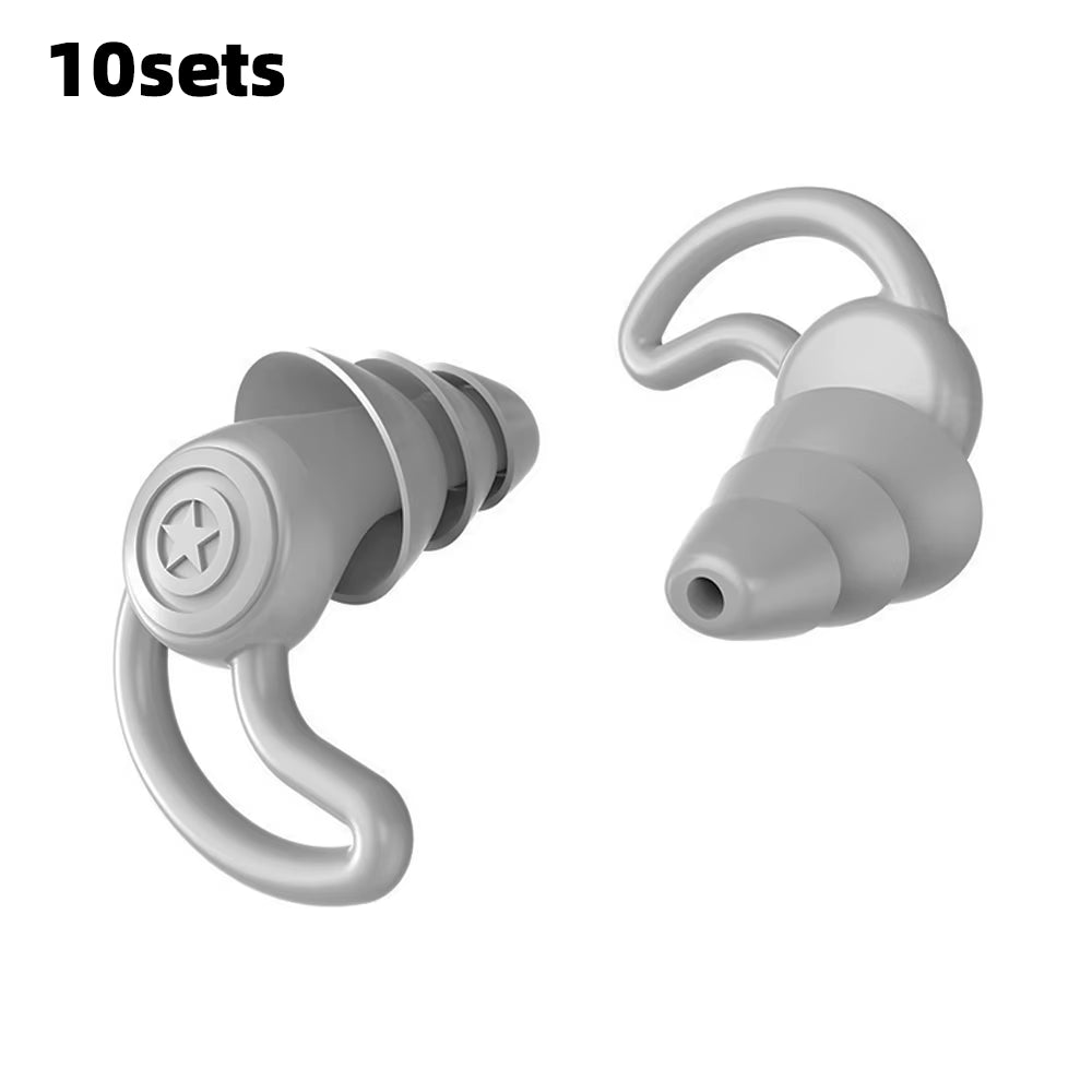 HUAK 3 Layer Silicone Ear Plugs for Noise Reduction Reusable Ear Plugs for Sleeping, Swimming, Studying, Concerts, Noise Hearing