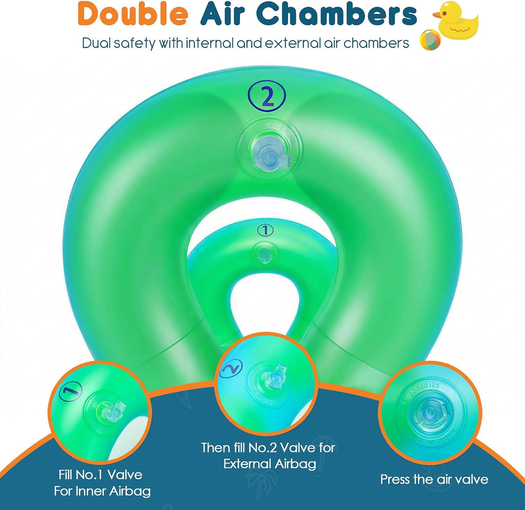 Kids Swim Vest for 3-6/7-14 Yrs,Inflatable Floaties,Swim Aid | 33-50/50-88 Lbs Fit|Dual Air Chambers|Adjustable Buckle|Pool & Beach Use|Learn-To-Swim Aid