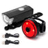 Bike Bicycle Light Set USB LED Rechargeable Mountain Cycling Front Back Headlight Tail Lamp Night Riding Flashlight